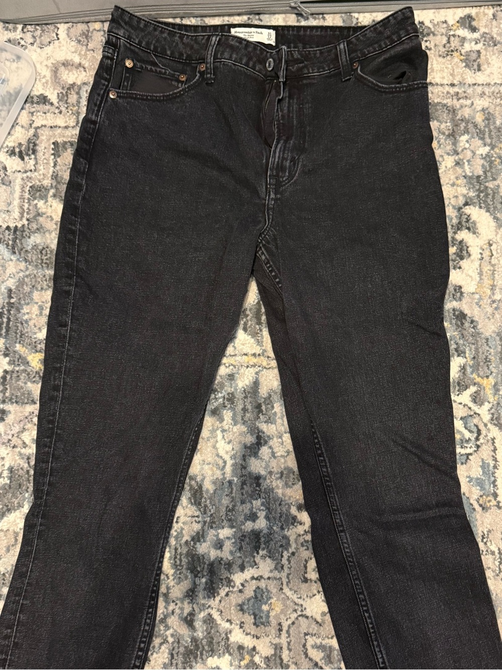 Women's Black High-Rise Straight Jeans